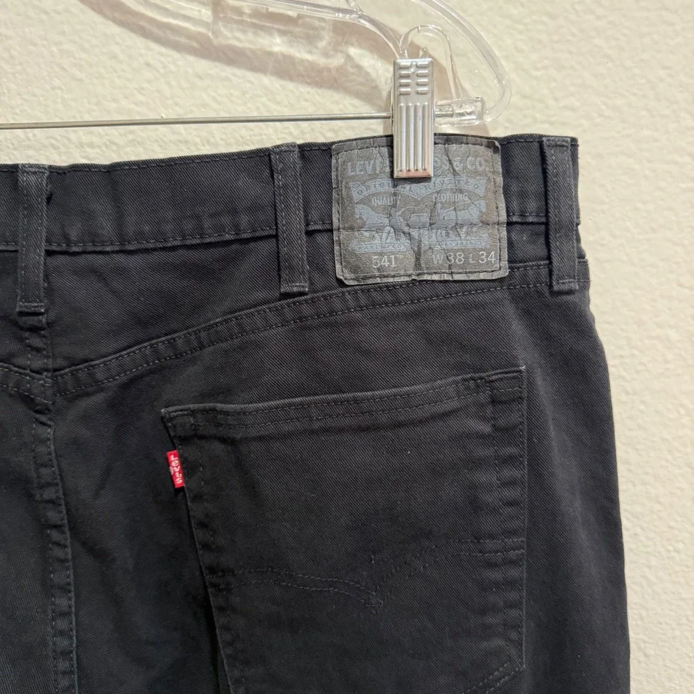 Levis 541 Athletic Taper Jeans Mens 38x34 Black Denim Pants 18181-0145